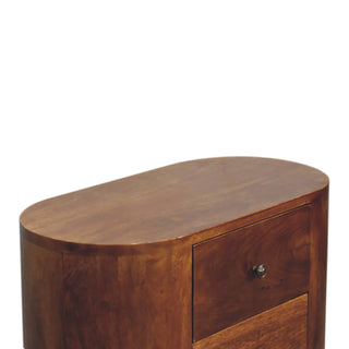 Compact Mango Wood Cabinet in Chestnut Finish