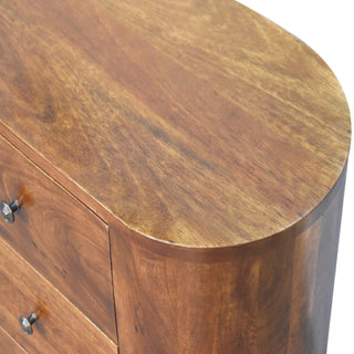 Compact Mango Wood Cabinet in Chestnut Finish