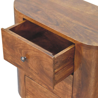 Compact Mango Wood Cabinet in Chestnut Finish