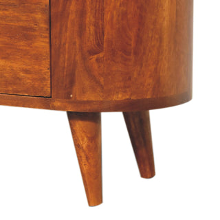 Compact Mango Wood Cabinet in Chestnut Finish