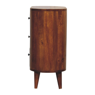 Compact Mango Wood Cabinet in Chestnut Finish