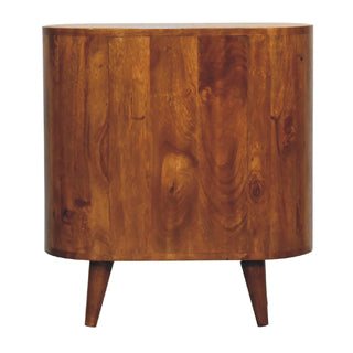 Compact Mango Wood Cabinet in Chestnut Finish