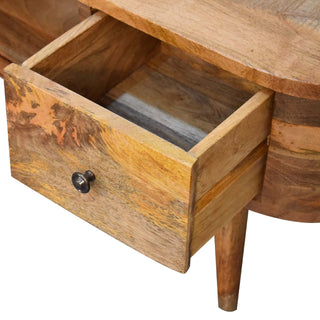 Chestnut Rounded Media Unit – 2 Drawer in Oak Finish
