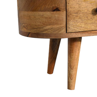Chestnut Rounded Media Unit – 2 Drawer in Oak Finish