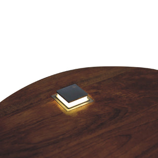 Circular Bedside Table in Chestnut Finish