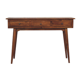 Nordic 3 Drawer Console Table in Chestnut Finish