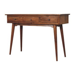 Nordic 3 Drawer Console Table in Chestnut Finish