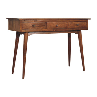 Nordic 3 Drawer Console Table in Chestnut Finish