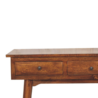 Nordic 3 Drawer Console Table in Chestnut Finish
