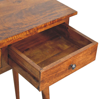 Nordic 3 Drawer Console Table in Chestnut Finish