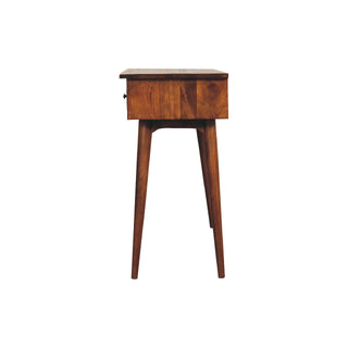 Nordic 3 Drawer Console Table in Chestnut Finish