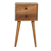 Narrow Nordic Bedside Table in Oak Finish