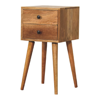 Narrow Nordic Bedside Table in Oak Finish