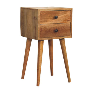 Narrow Nordic Bedside Table in Oak Finish