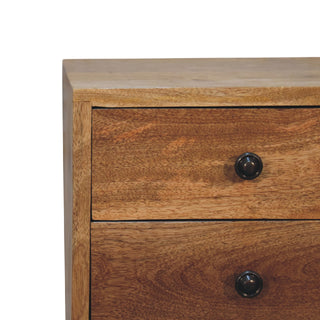 Narrow Nordic Bedside Table in Oak Finish