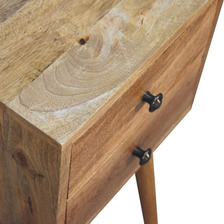 Narrow Nordic Bedside Table in Oak Finish