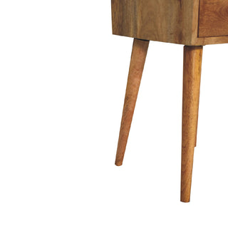 Narrow Nordic Bedside Table in Oak Finish