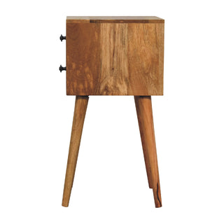 Narrow Nordic Bedside Table in Oak Finish