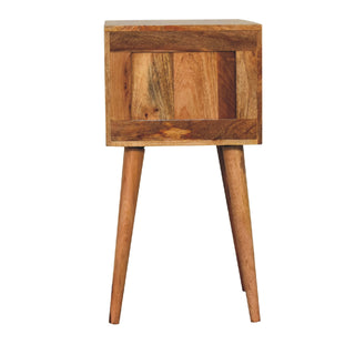 Narrow Nordic Bedside Table in Oak Finish