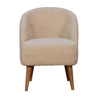 Bouclé Accent Tub Chair – Cream