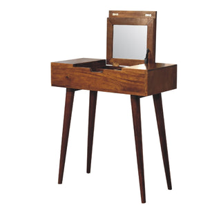 Nordic Narrow Dressing Table in Chestnut Finish