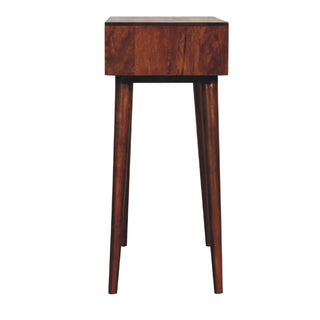 Nordic Narrow Dressing Table in Chestnut Finish