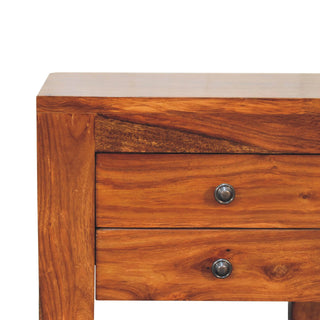 U-Square Bedside Table in Honey Finish