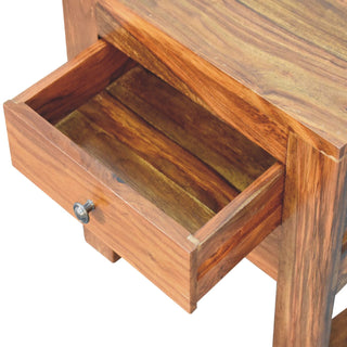 U-Square Bedside Table in Honey Finish