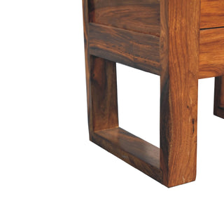 U-Square Bedside Table in Honey Finish