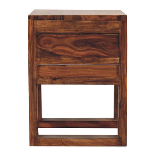 U-Square Bedside Table in Honey Finish