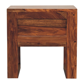 U-Square Bedside Table in Honey Finish