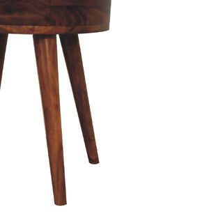Round Bedside Table in Honey Finish