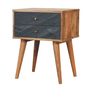 Slate Bedside Table – Oak Finish