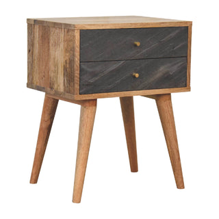 Slate Bedside Table – Oak Finish