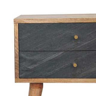 Slate Bedside Table – Oak Finish