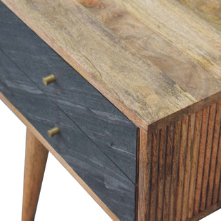 Slate Bedside Table – Oak Finish