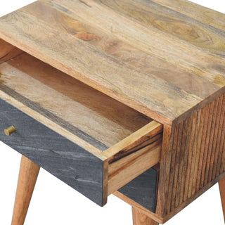 Slate Bedside Table – Oak Finish