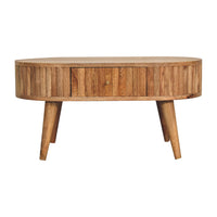 Stripe Coffee Table in Oak Finish, Mango Wood