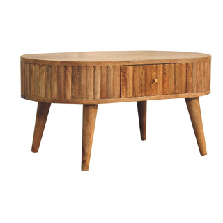Stripe Coffee Table in Oak Finish, Mango Wood