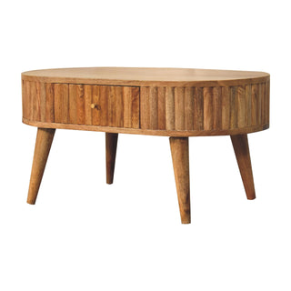 Stripe Coffee Table in Oak Finish, Mango Wood
