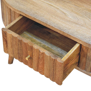 Stripe Coffee Table in Oak Finish, Mango Wood