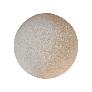 Cream Bouclé Round Stool
