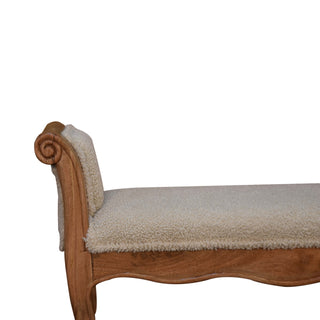 Cream Bouclé French Bench