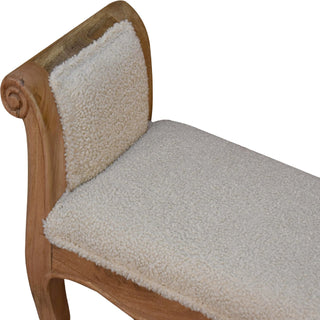 Cream Bouclé French Bench