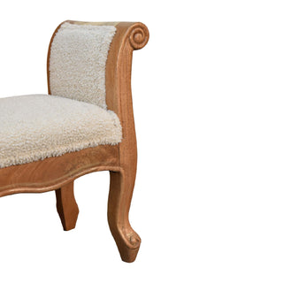 Cream Bouclé French Bench