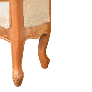 Cream Bouclé French Bench
