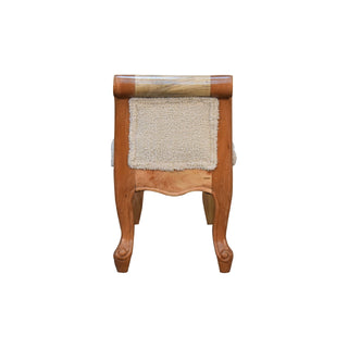 Cream Bouclé French Bench