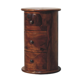 Solid Mango Wood Chestnut Finish Drum Chest