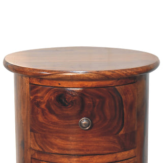 Solid Mango Wood Chestnut Finish Drum Chest