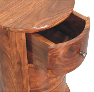 Solid Mango Wood Chestnut Finish Drum Chest
